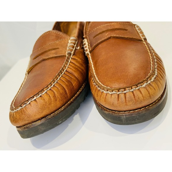 Cole Haan Leather Loafers Lug Sole Penny Casual Comfort Brown Mens Size - Picture 3 of 7
